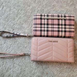2 pink Steve Madden wallets